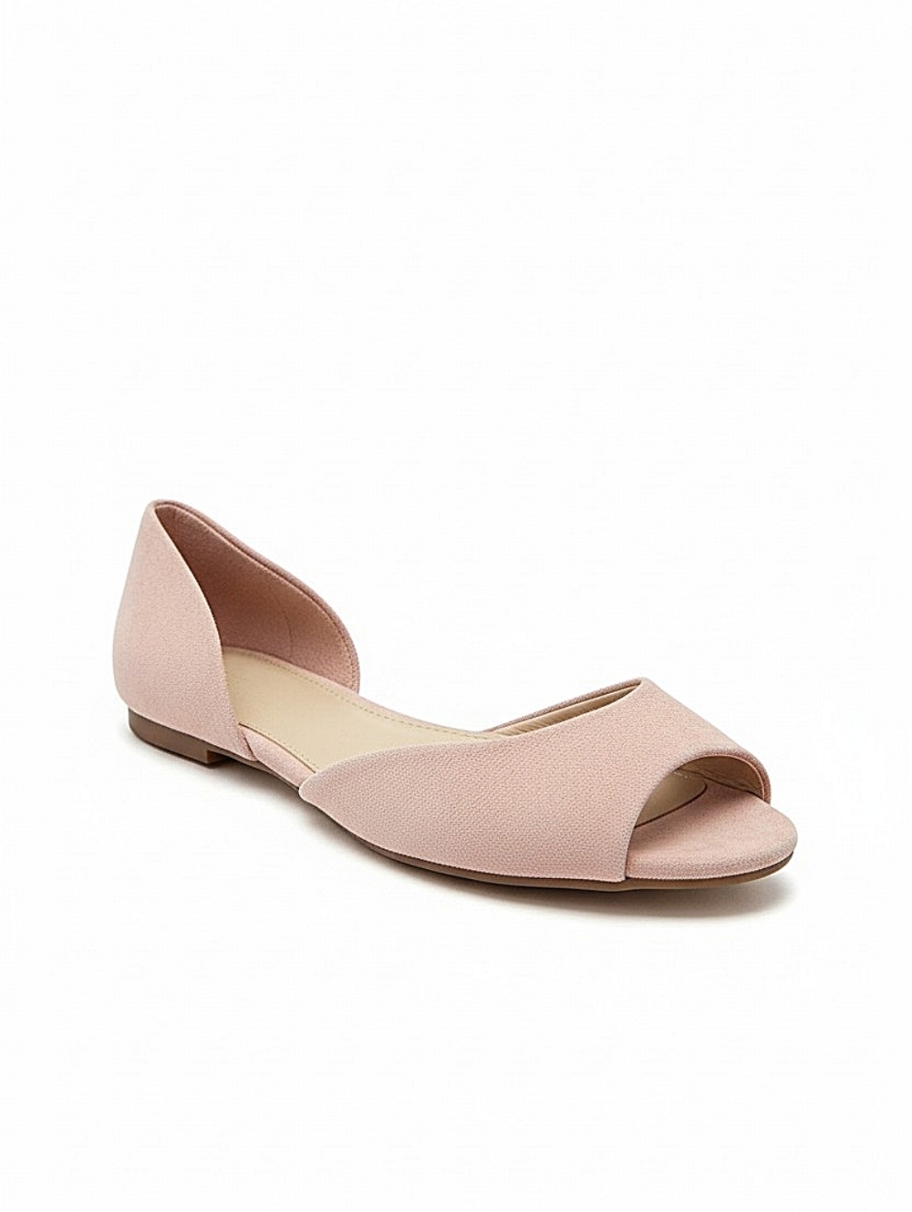 NEW! F21 Women’s Open-Toe D’Orsay Flat - Blush Pink